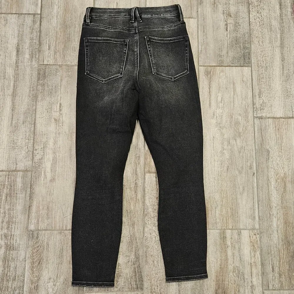 Good American Jeans Womens 4 / 27 Good Waist Crop‎ distressed High Rise Skinny